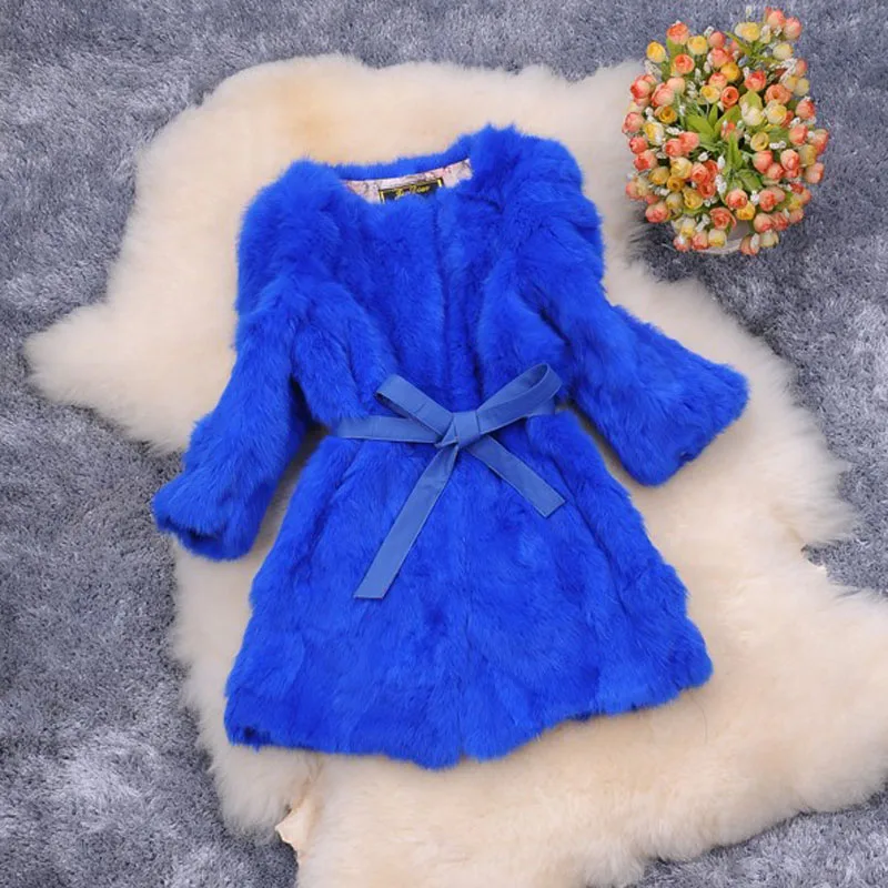 saphire blue Сезон осень-зима; Новинка; тонкий длинный Женская Шуба из натурального кроличьего меха; верхняя одежда женская куртка с наличных денег размера плюс S-6XL - Цвет: saphire blue