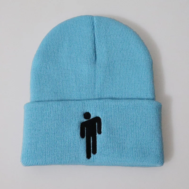 Billie Eilish Skullies Beanie 17 цветов вязаная зимняя шапка однотонный хип-хоп трикотажный свитер шляпа костюм капитана подарки, Прямая поставка