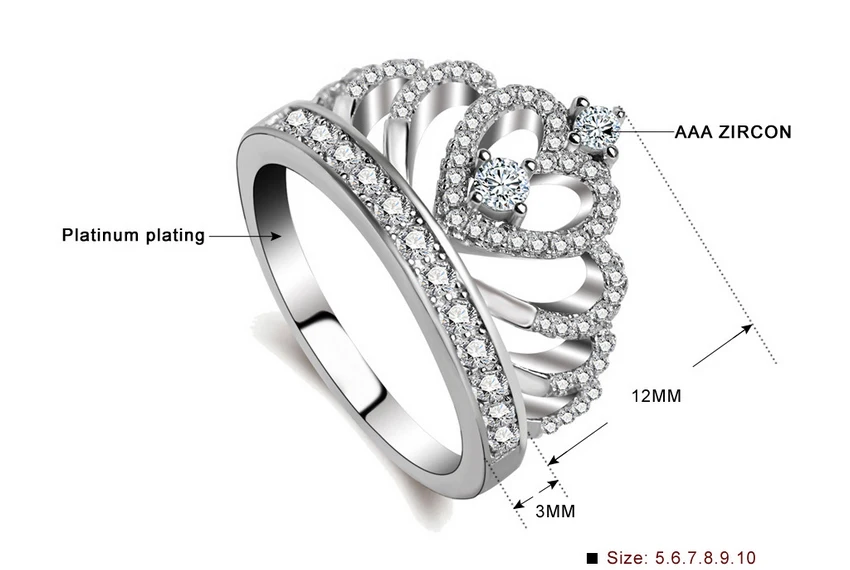 Свадебные кольца Anel модная новинка для королевы корона дизайн женское кольцо