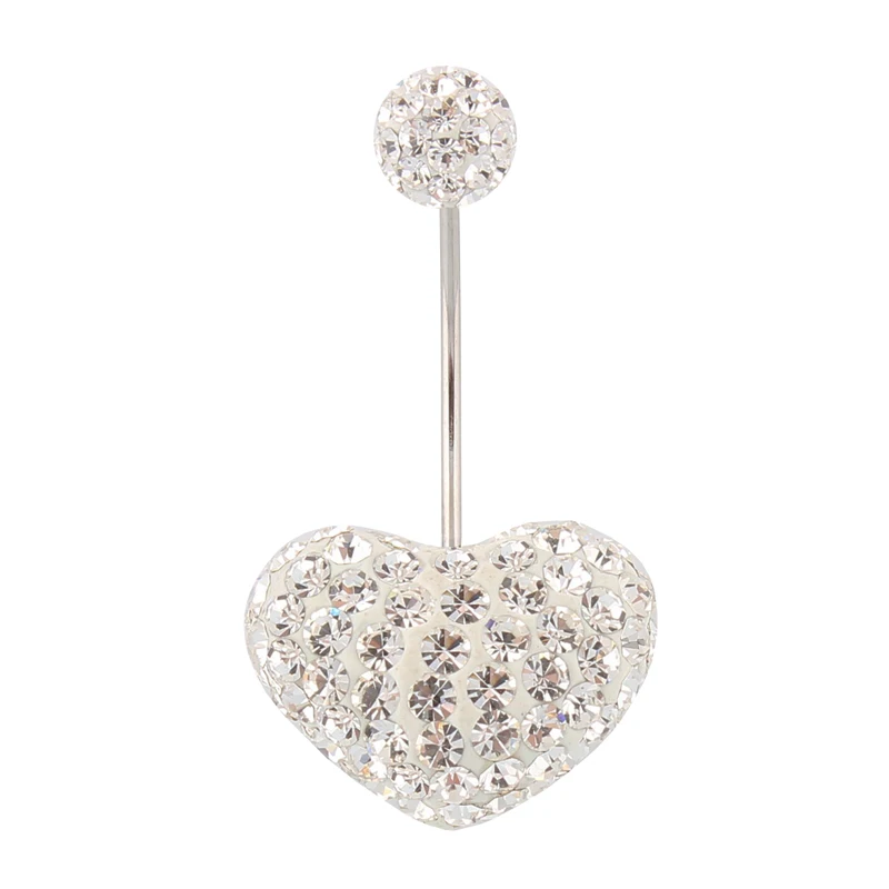 Belly button rings fashion jewelry clear heart girl body piercing navel bar Wholesale 20G Surgical Steel | Украшения и аксессуары