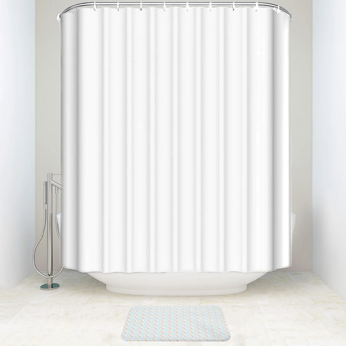 Творческих светло-голубой пятна душ Шторы и коврик комплект Mouldproof