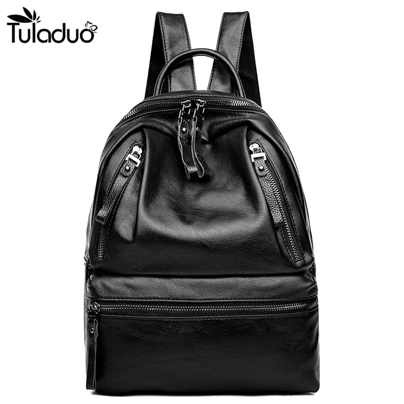 

New Desigh Ruched Slit Pocket Fashion Backpack Leather School Bag Casual Travel Rucksack Shoulder Laptop Bolsas Mochila
