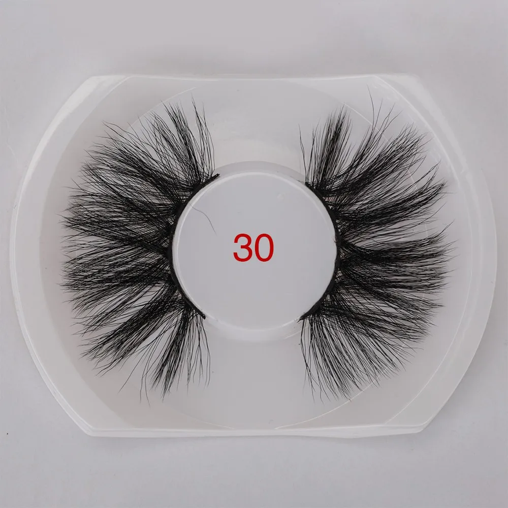 Eyewin Новые 25 мм длинные 3D ресницы из натуральной норки длинные норковые ресницы большие драматические закрученные ресницы полосы отдельные накладные ресницы - Цвет: QZA-30