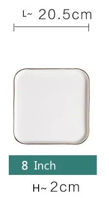 b European-style Gold Ceramic Square Plate Dinner plates Household Steak Plate Tableware Container Flat Tray Pasta Dish Dishes - Цвет: b