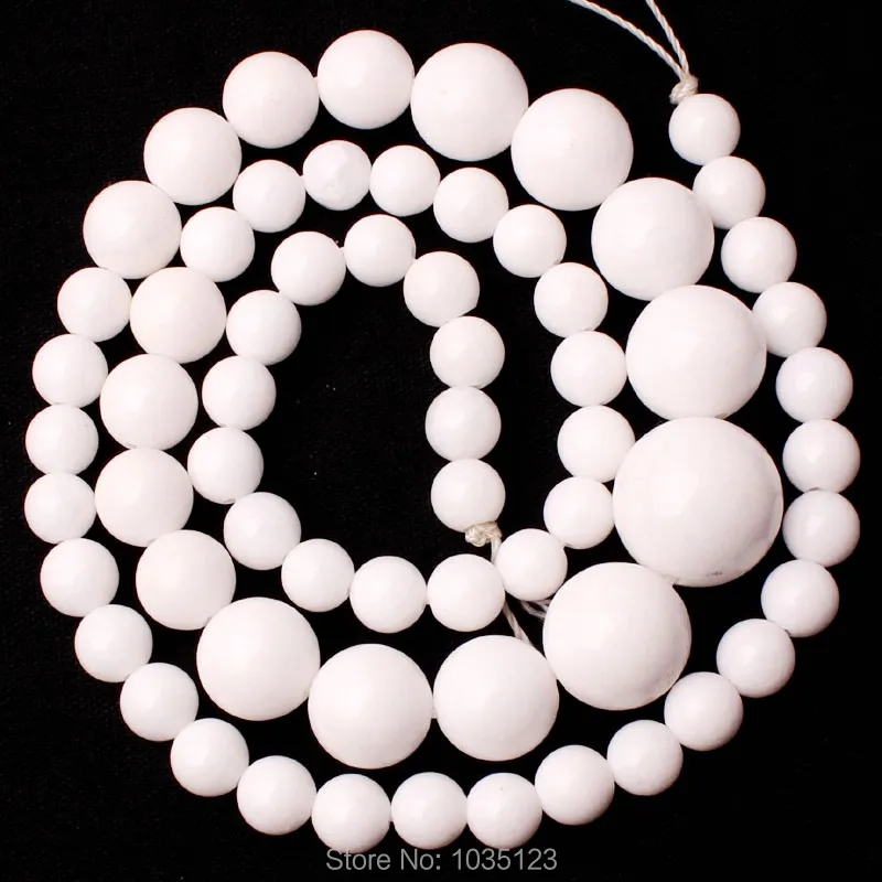 6-14mm Natural Round Shape White Shell DIY Loose Beads Strand 18
