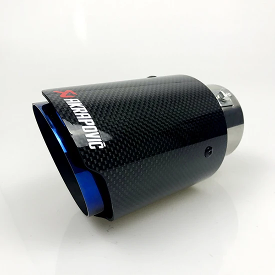 Glossy Blue Впускные регулируемые наконечники Akrapovic из углеродного волокна, выхлопная труба для автомобиля с прямым краем, глушитель из углеродного волокна, наконечник для автомобильных аксессуаров - Цвет: Glossy Blue