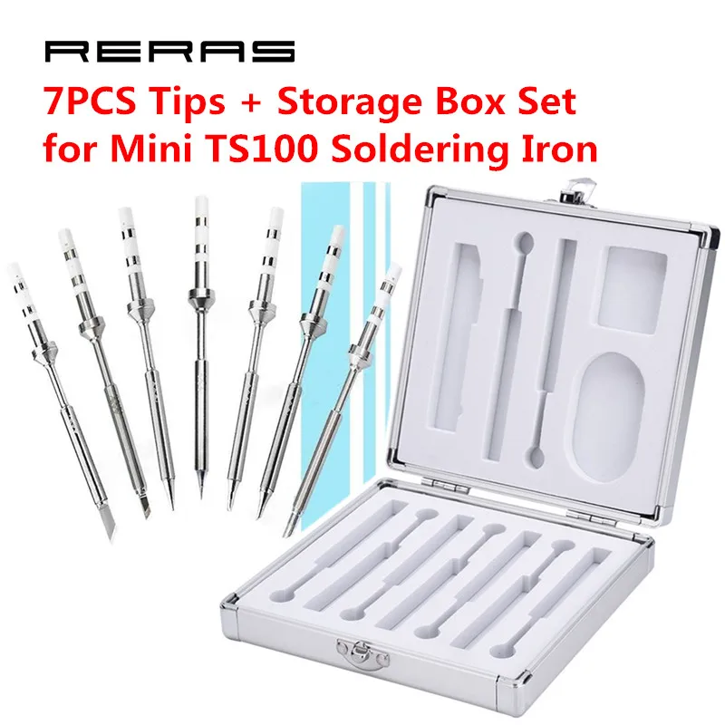 Оригинальные 7 шт. Наконечники + Мини Портативная Алюминиевая коробка для