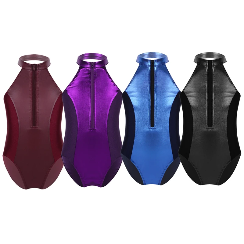 Женский раздельный купальник танцевальная одежда на молнии спереди с открытой