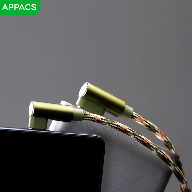 Кабель APPACS Type C для Samsung S8 Xiaomi двусторонний Камуфляжный с разъемом типа зарядки и