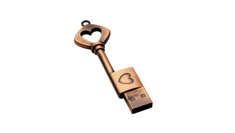 JASTER старинный медный ключ USB 2,0 накопитель 4 ГБ/8 ГБ/USB/16 ГБ/32 ГБ USB 2,0 фотография Память Диск сувенир