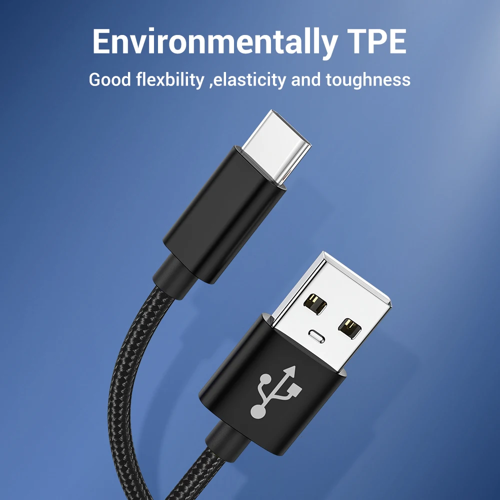 USB Type C кабель TOPK USBC для быстрой зарядки и передачи данных 3A Samsung S9 + S10 Plus Xiaomi Redmi K20 Pro