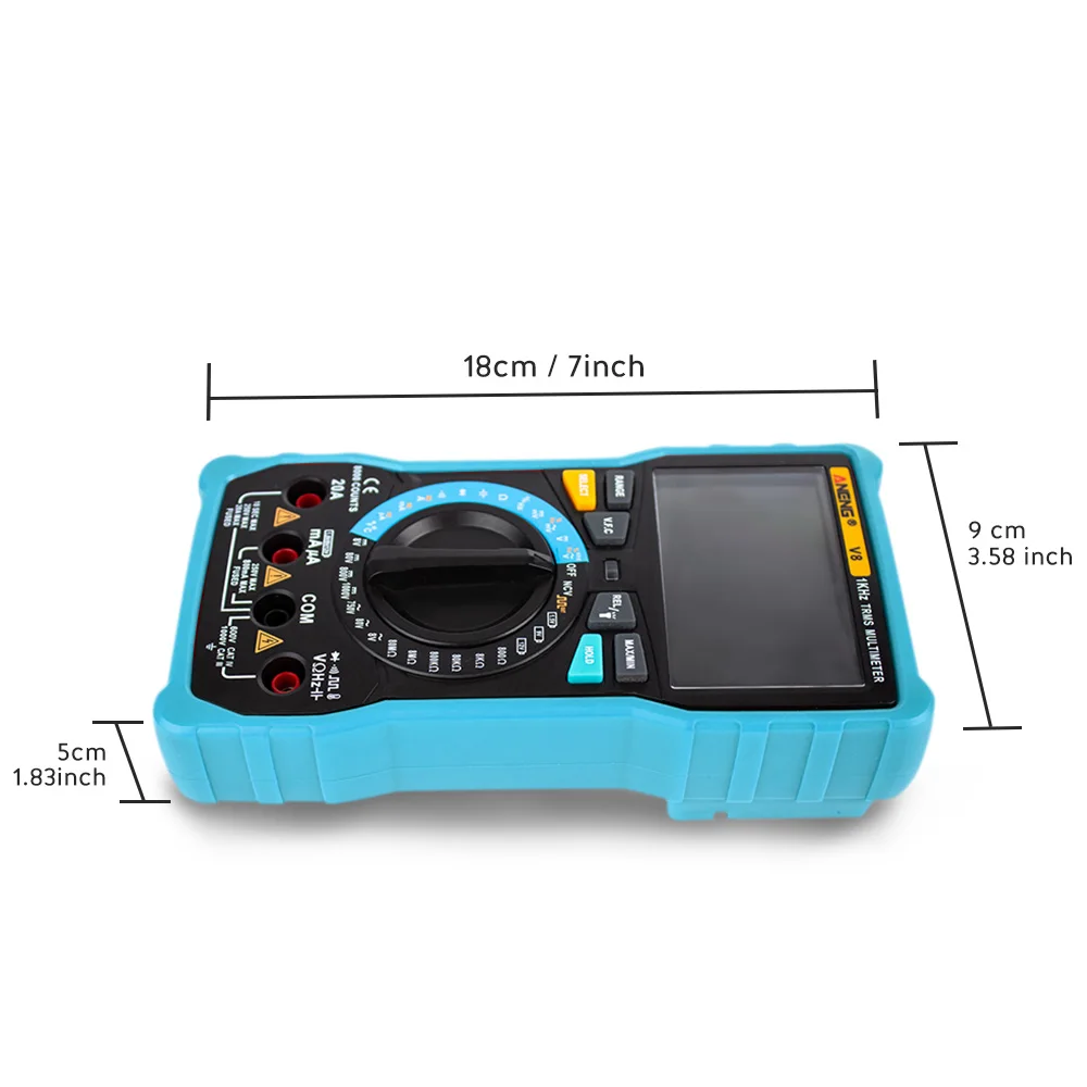 V8 True RMS Digital Multimeter Auto Range 8000 Counts Display V.F.C Inverter Measurement Analog Bar Graph Wire Power Meter teste |
