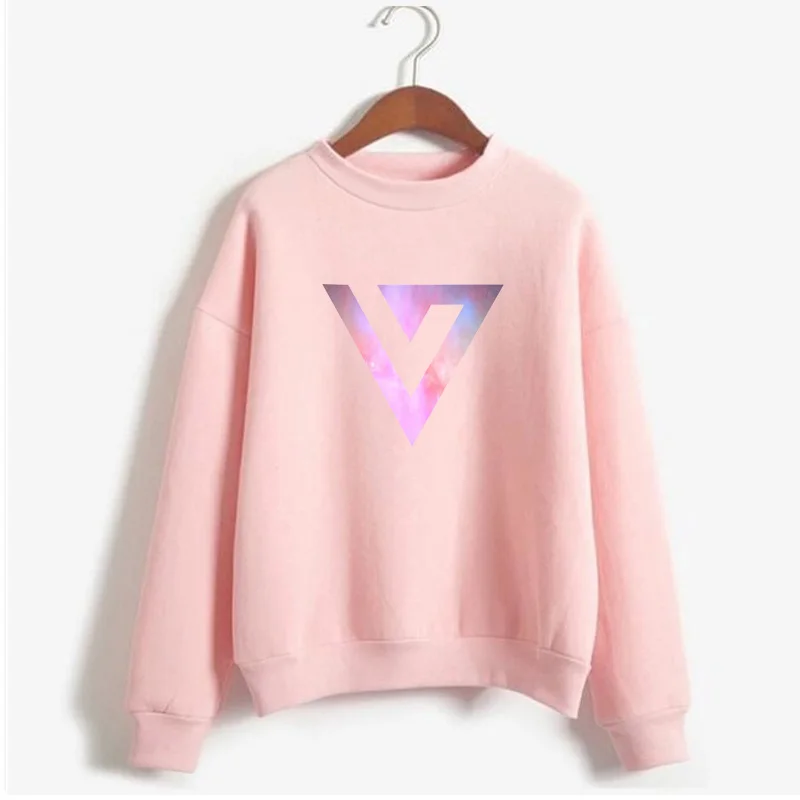 Kpop Seventeen Женская толстовка с модным принтом в Корейском стиле пуловер Женский осень зима флис теплая женская одежда пальто - Цвет: 9