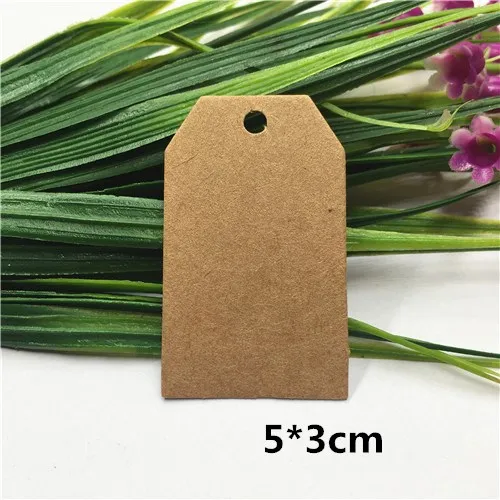 5x3cm brown 100 шт/партия многостильная крафт пустая карта-метка на вешалку этикетки для карточек ручной работы в подарок крафт заметки этикетки для коробки/сумки - Цвет: 5x3cm brown