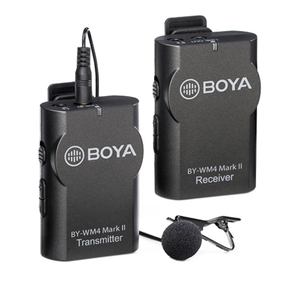 BOYA BY WM4 Mark II телефон Беспроводная микрофонная система для iPhone Android смартфон DSLR