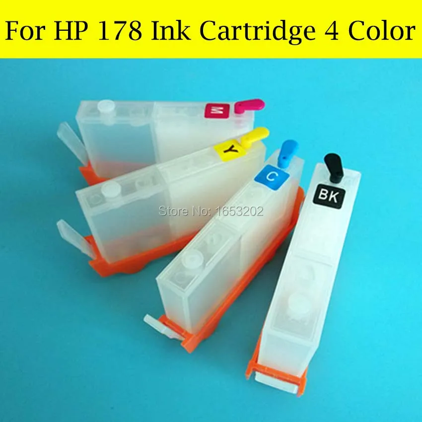 4 шт. с чипом автосброса для HP 178 XL чернильный картридж принтера Photosmart CN255C CN216C CN245C