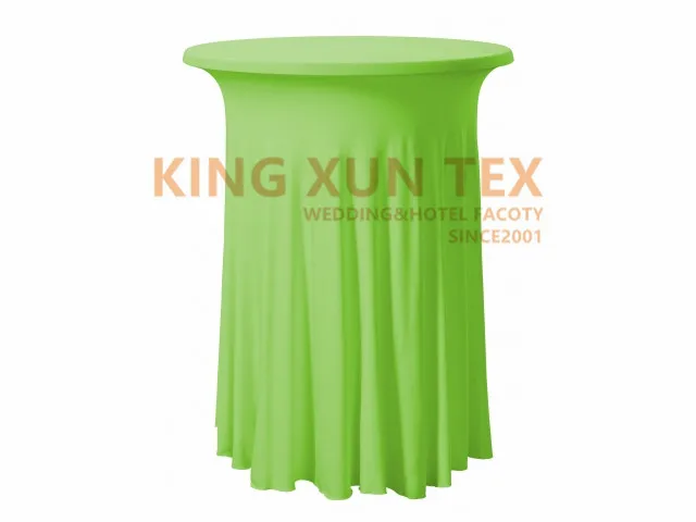 apple green Гофрированная лайкра спандекс коктейльное покрытие стола свадебные скатерти фестиваль события украшения - Цвет: apple green
