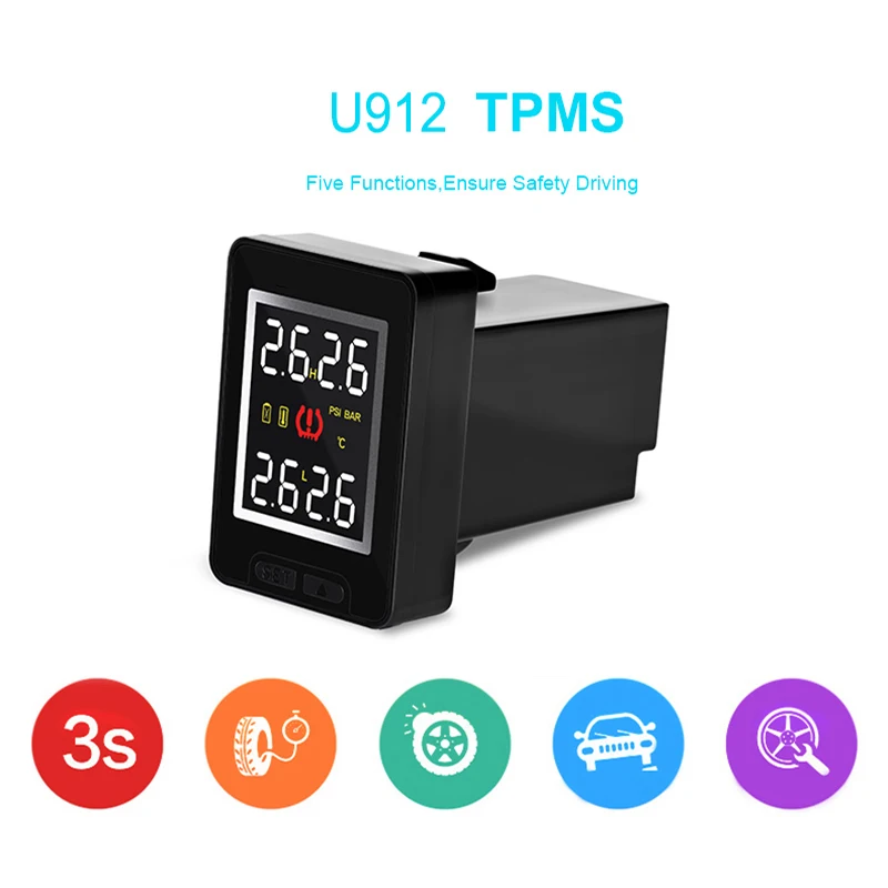TPMS стиль кнопки Беспроводной сигнализации давления с 4 Внешний датчик контроля