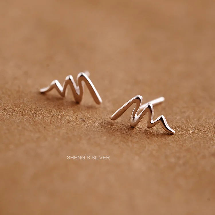 925 пробы Серьги svearrings кривая волны корейские девушки опт ювелирные изделия от