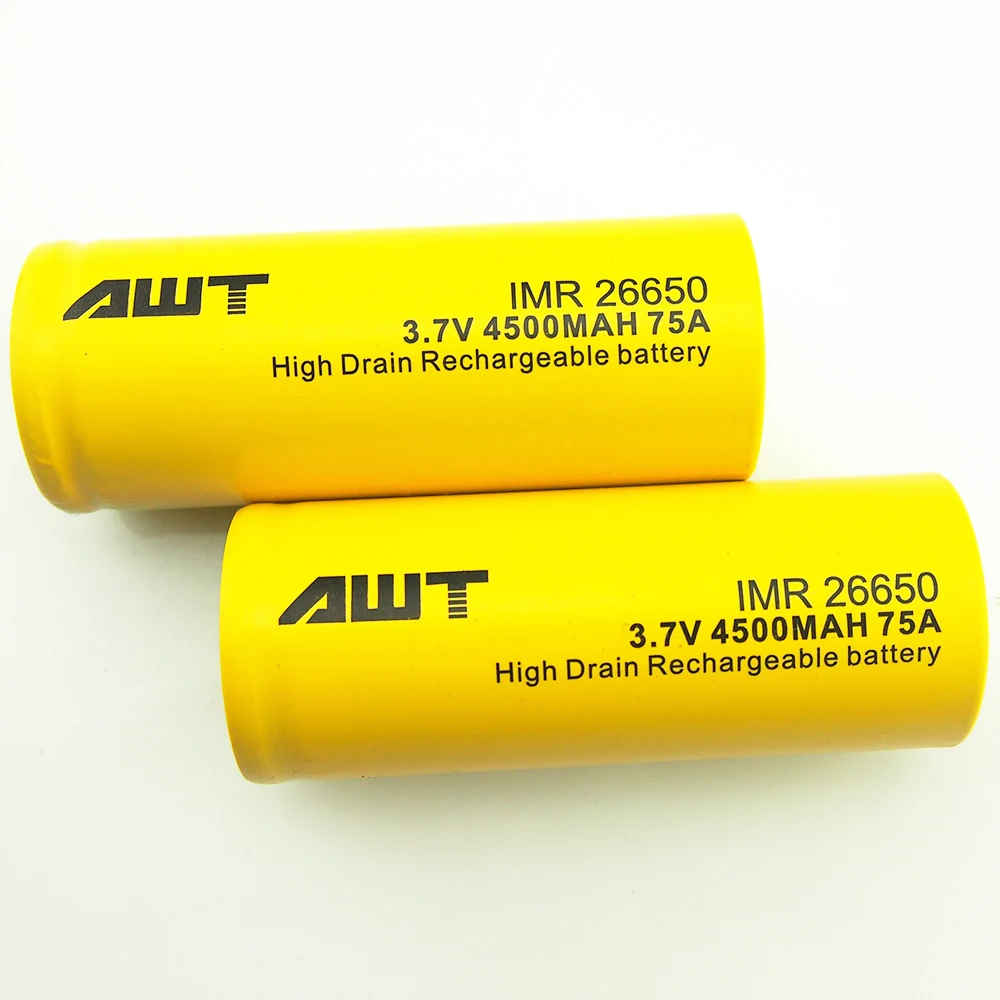 26650 батарея AWT 3 7 V 4500mAh 75A литий ионная аккумуляторная для мощных инструментов