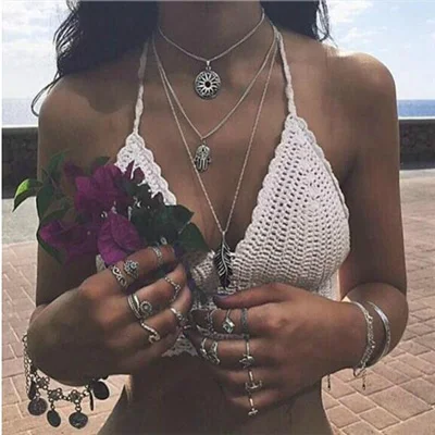 Style 3 Tenande панк ключицы цепи животных Птицы Бесконечность Луна ожерелья с искусственным жемчугом и кулоны для женщин Бохо Многослойные ювелирные изделия - Окраска металла: Style 3