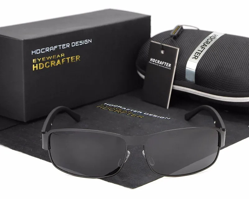 HDCRAFTER, поляризованные солнцезащитные очки для вождения, мужские, фирменный дизайн, Lunette De Soleil Homme, UV400, очки с оригинальными аксессуарами
