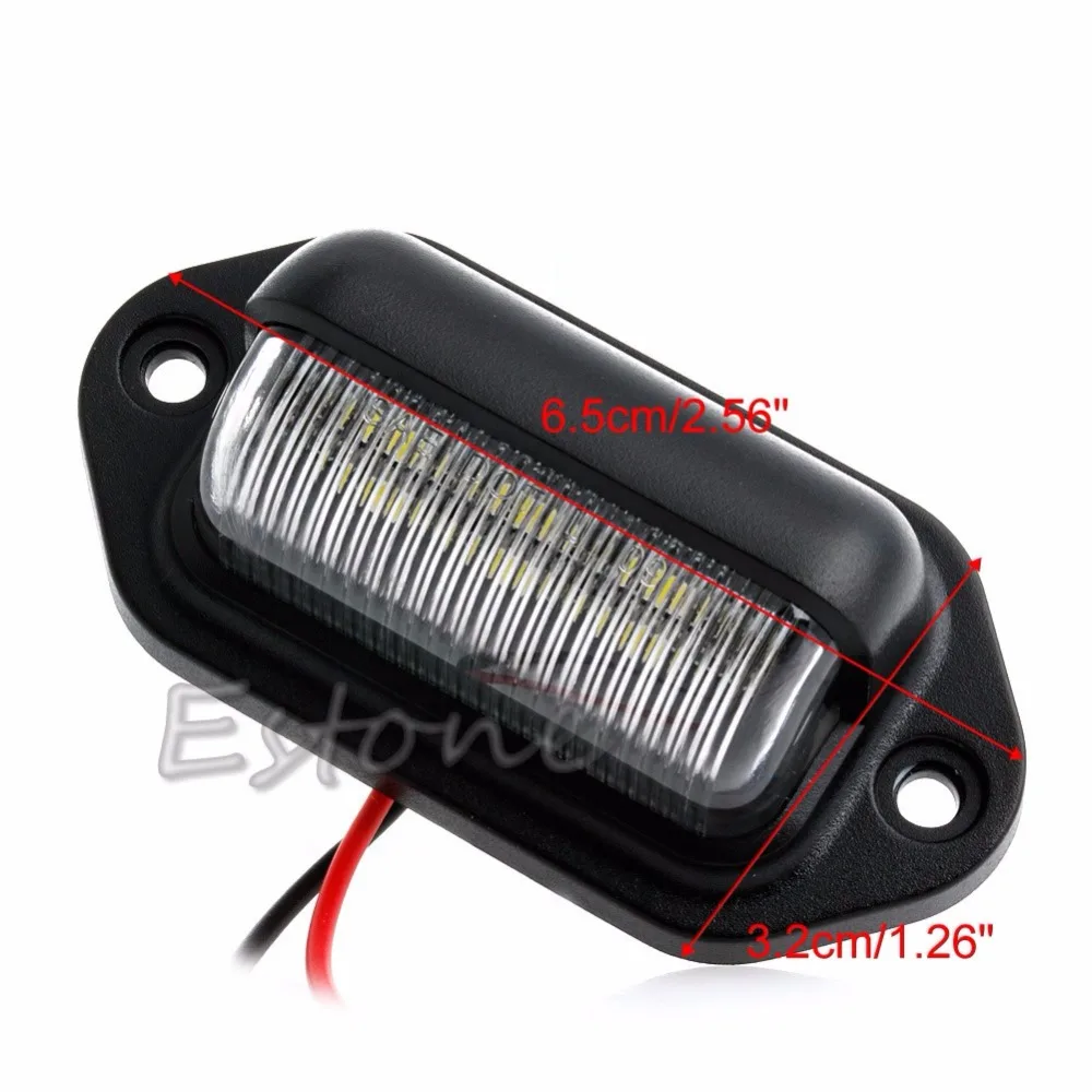 2x12V 6 светодиодный номерной знак тег интерьер шаг светильник RV грузовик прицеп