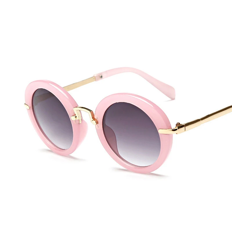 3 pink Mearknon Новое поступление круглый прекрасные солнечные очки для детей девочек модные очки защитные очки детские очки розовый цвет - Цвет линз: 3 pink