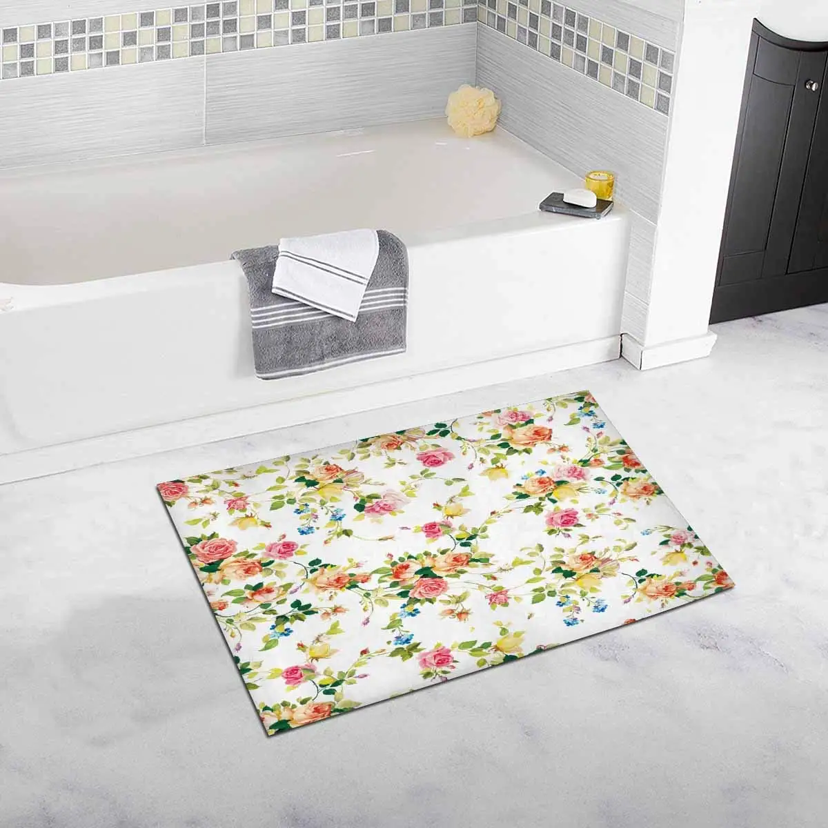 Розы Букет двери коврики кухня пол Ванна входной ковер коврик крытый ванной