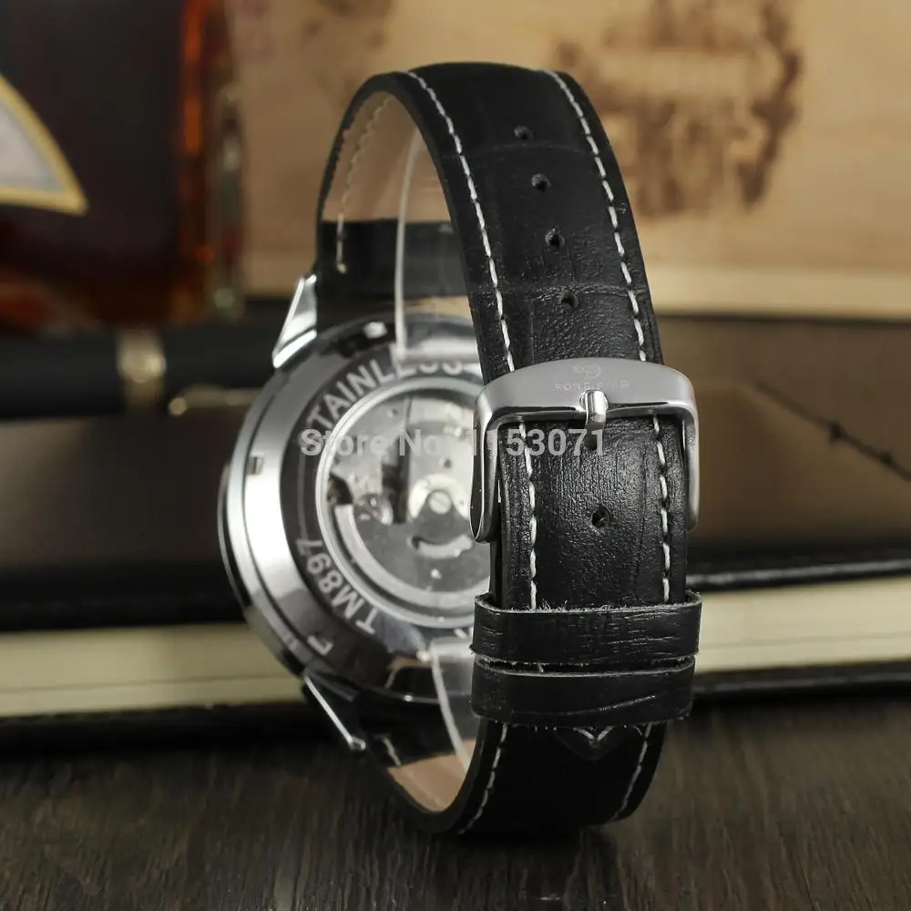 Мужские автоматические часы FSG8083M3S4 роскошные кожаные с черным циферблатом