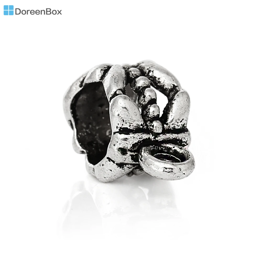 

Doreen Box прекрасные 50 шт. серебряные бусины на застежке разделительные бусины прибл.: 11x8 мм подходит для европейского браслета 6 мм (B00004)