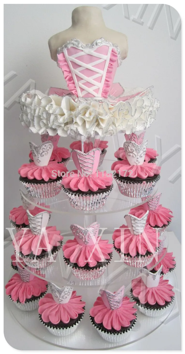 

Новый Круглый акриловый подставка для кексов Maypole 12 см, 4-уровневая круглая подставка для свадебного торта из плексигласа, подставка для кек...