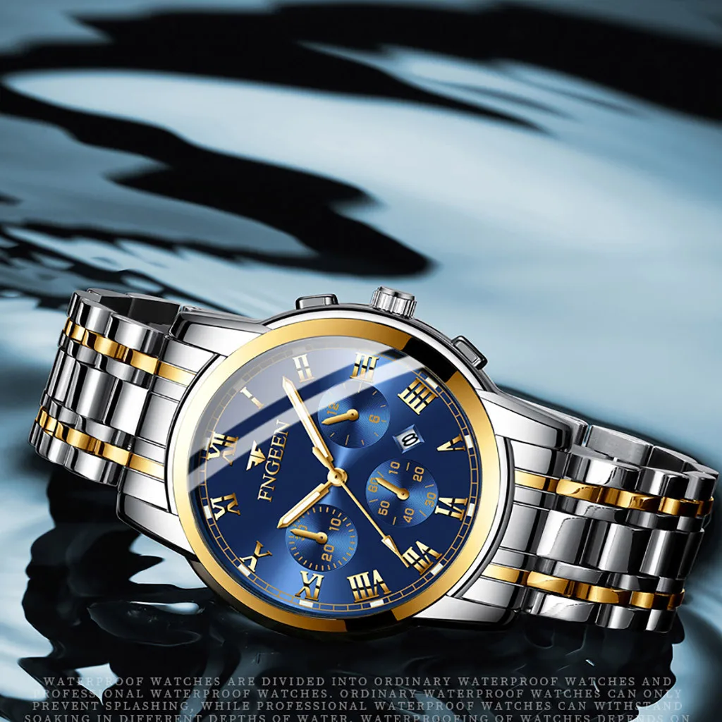 FNGEEN Watches Men Luxury Brand LIGE Chronograph Men Sports Watches Waterproof Full Steel Quartz Men's Watch Relogio Masculino