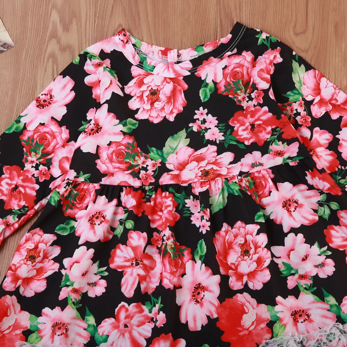 Новинка 2017 Брендовое детское платье с цветочным принтом для маленьких девочек