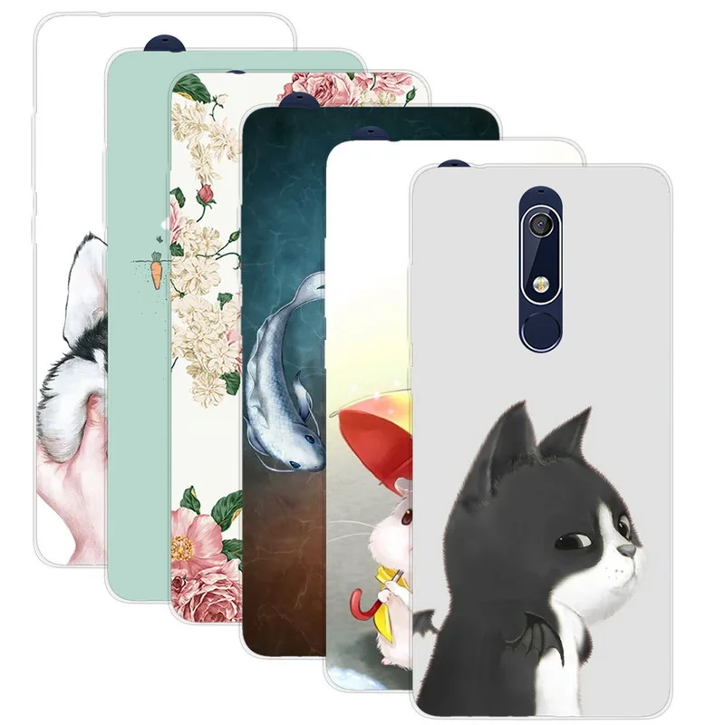 Модный чехол для телефона с милыми мультяшными животными Nokia 3 5 2 2017 1 рисунком X6