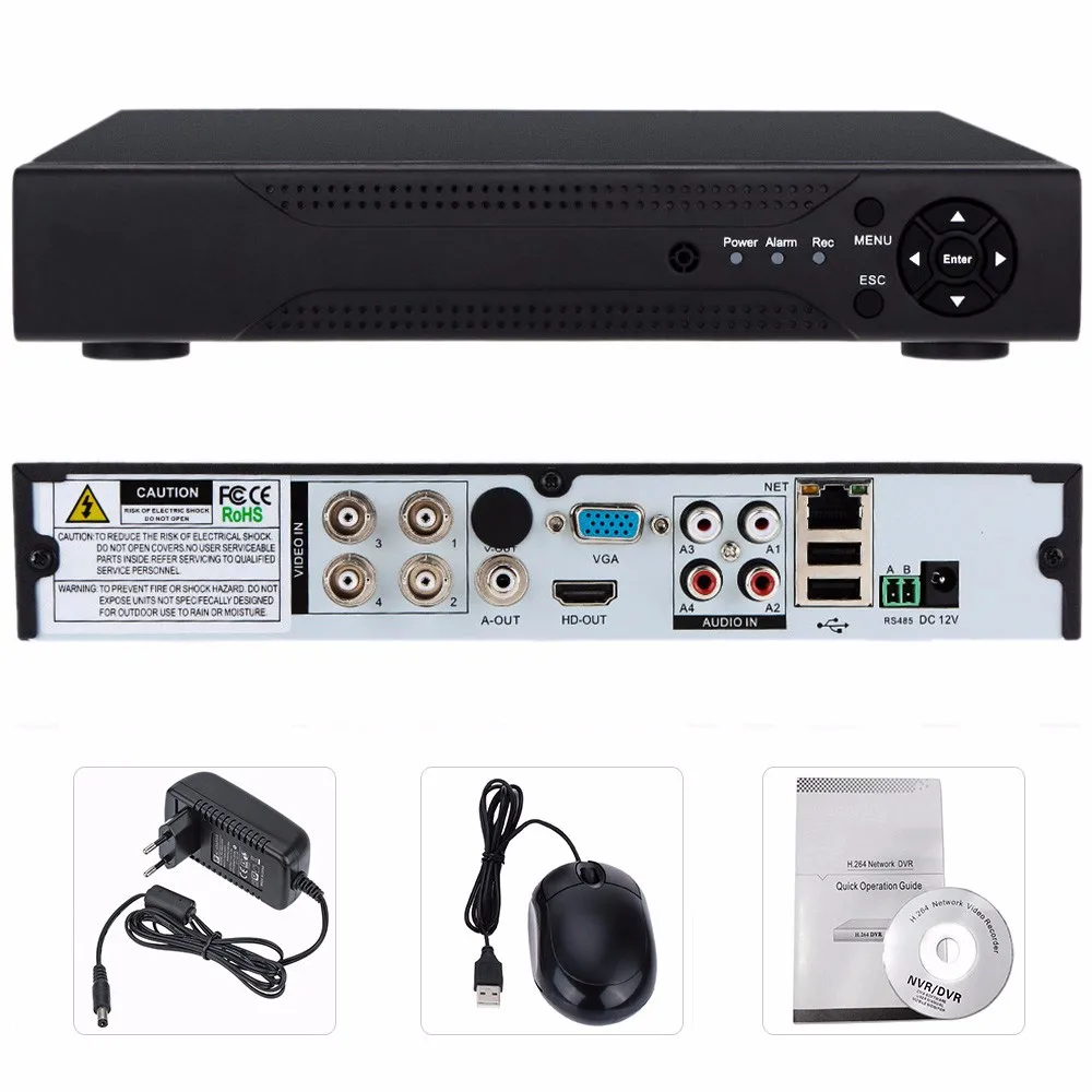 4 канальный AHD DVR + компл./лот наружная комнатная камера видеонаблюдения