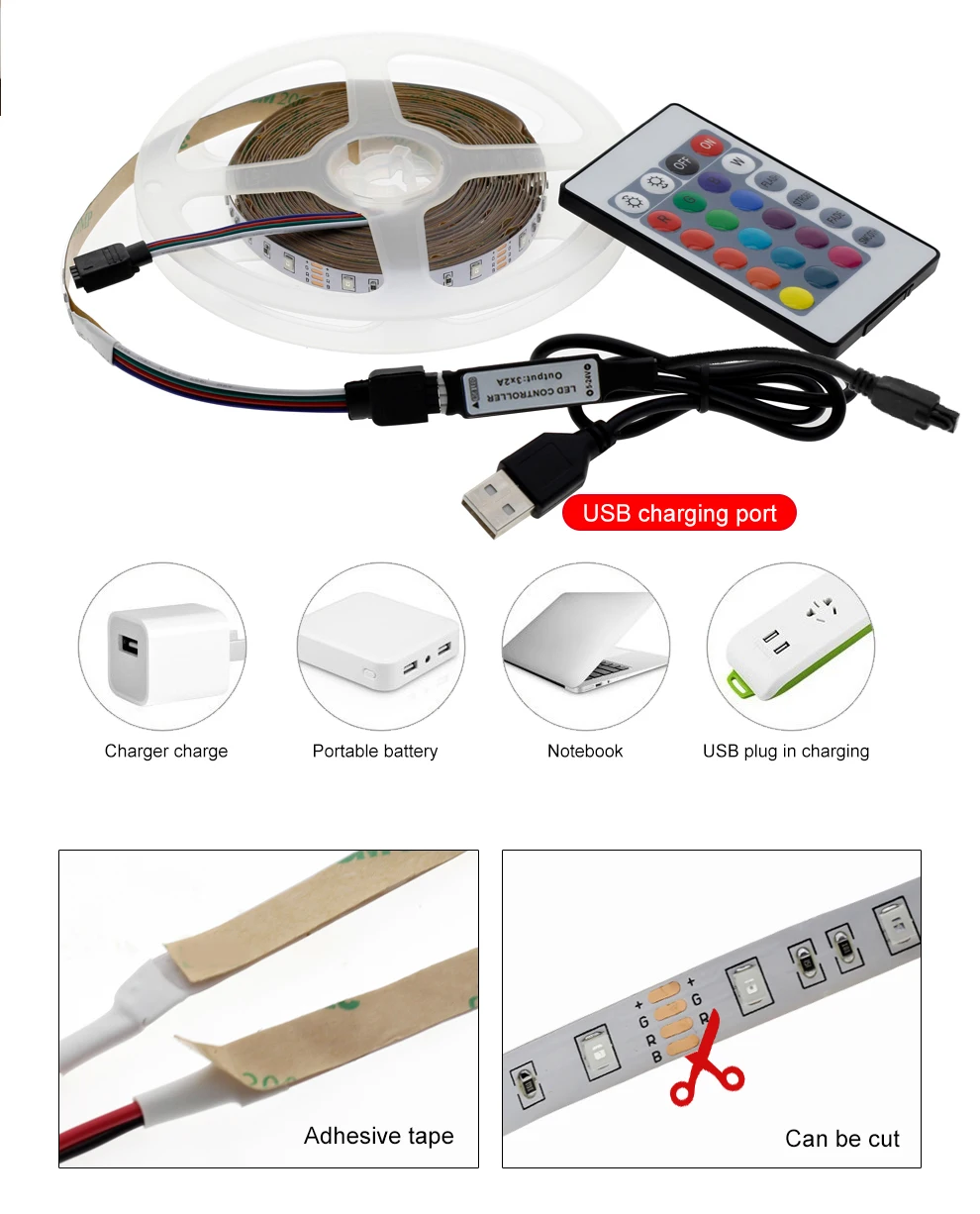 Светодиодный Ночной светильник DIY 5V USB Светодиодные ленты 2835 для Спальня/Туалетная комната/коридор/Лестницы Светодиодные ленты Ночной светильник