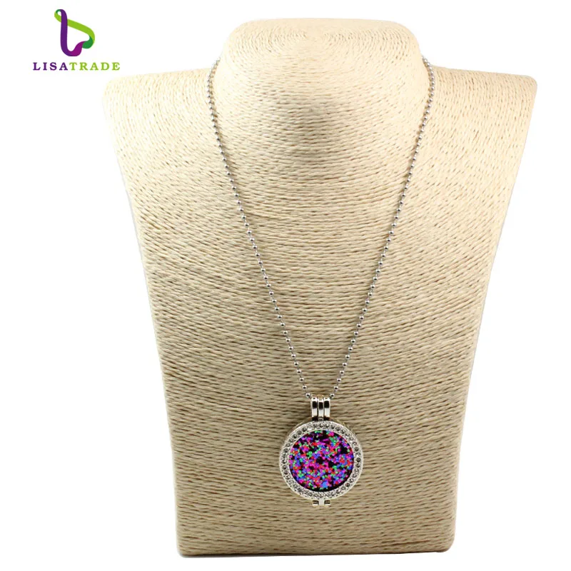 Диск для монет 33 мм модный подарок женщин подходит держателя 35 цепочка бусин 80 см