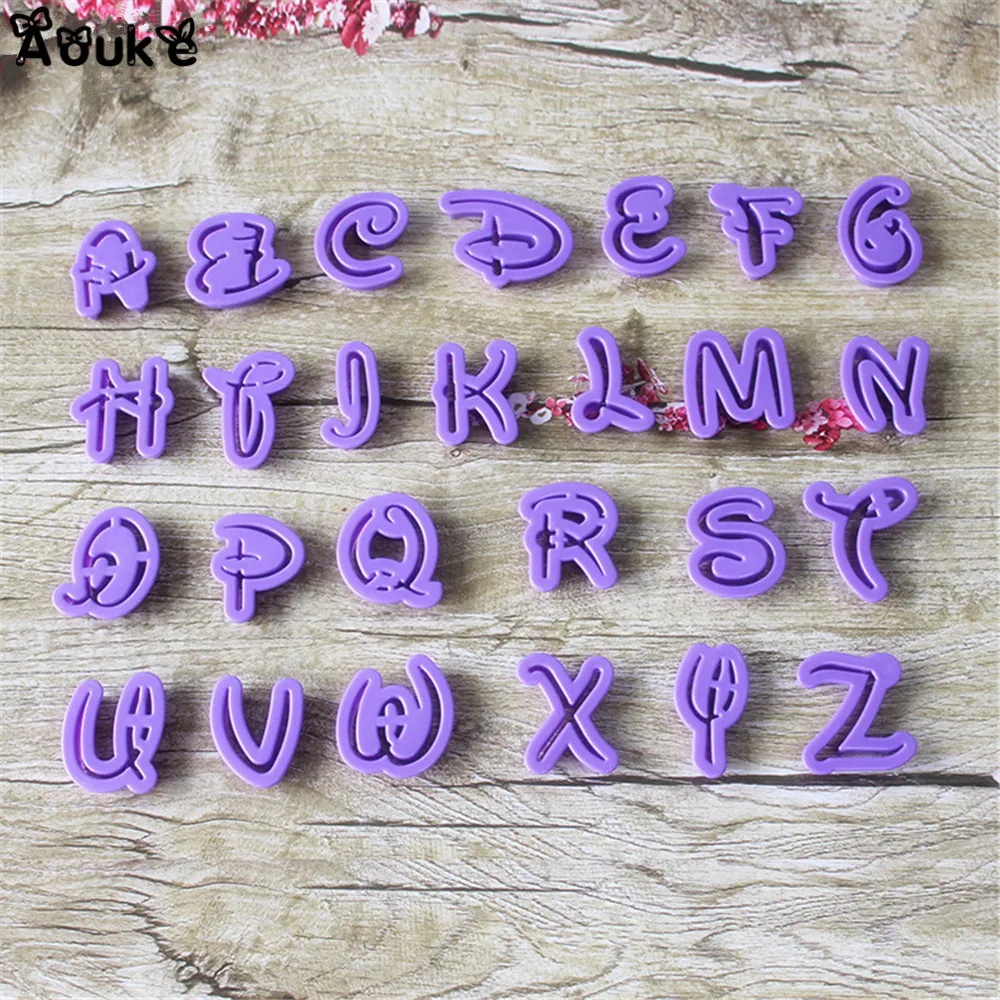 26 шт./компл. Алфавит/форма букв Бисквитное печенье пластиковые формы тиснение