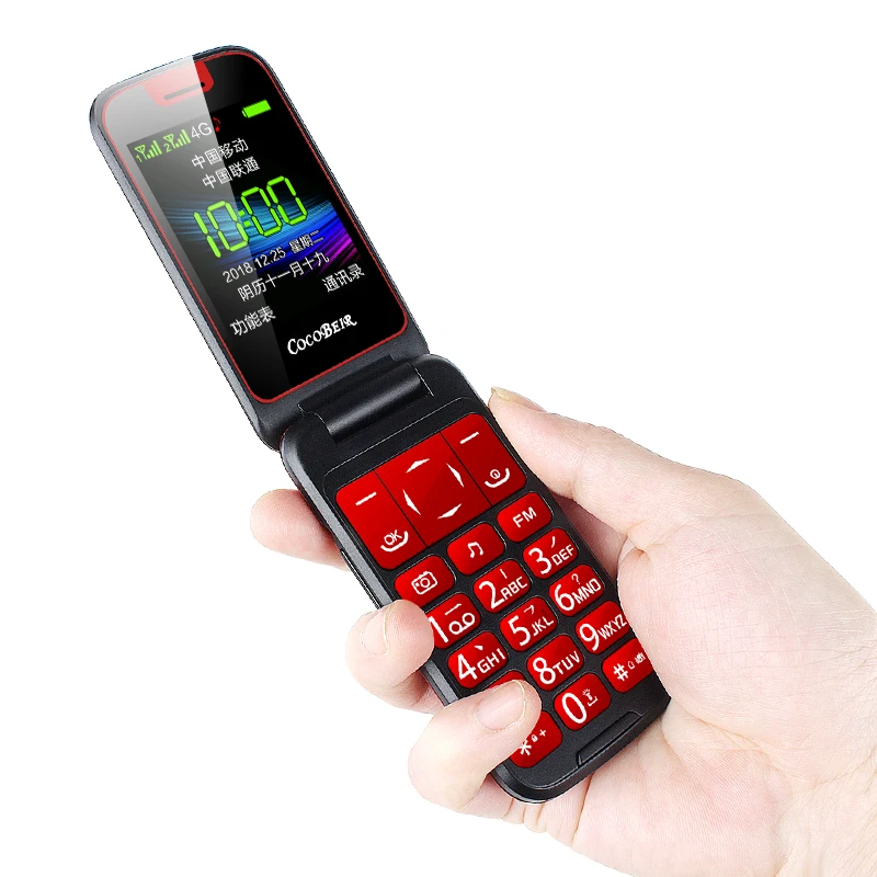 Unlock 3G WCDMA Flip Senior Feature Mobile Phone Dual Display SOS Quick Call DV Large Russian Key Simply Working For Old People