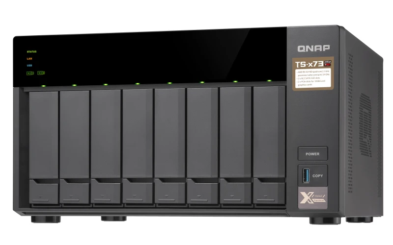 QNAP TS-873 NAS Tower AMD встроенный R-Series SoC RX-421ND черный | Компьютеры и офис