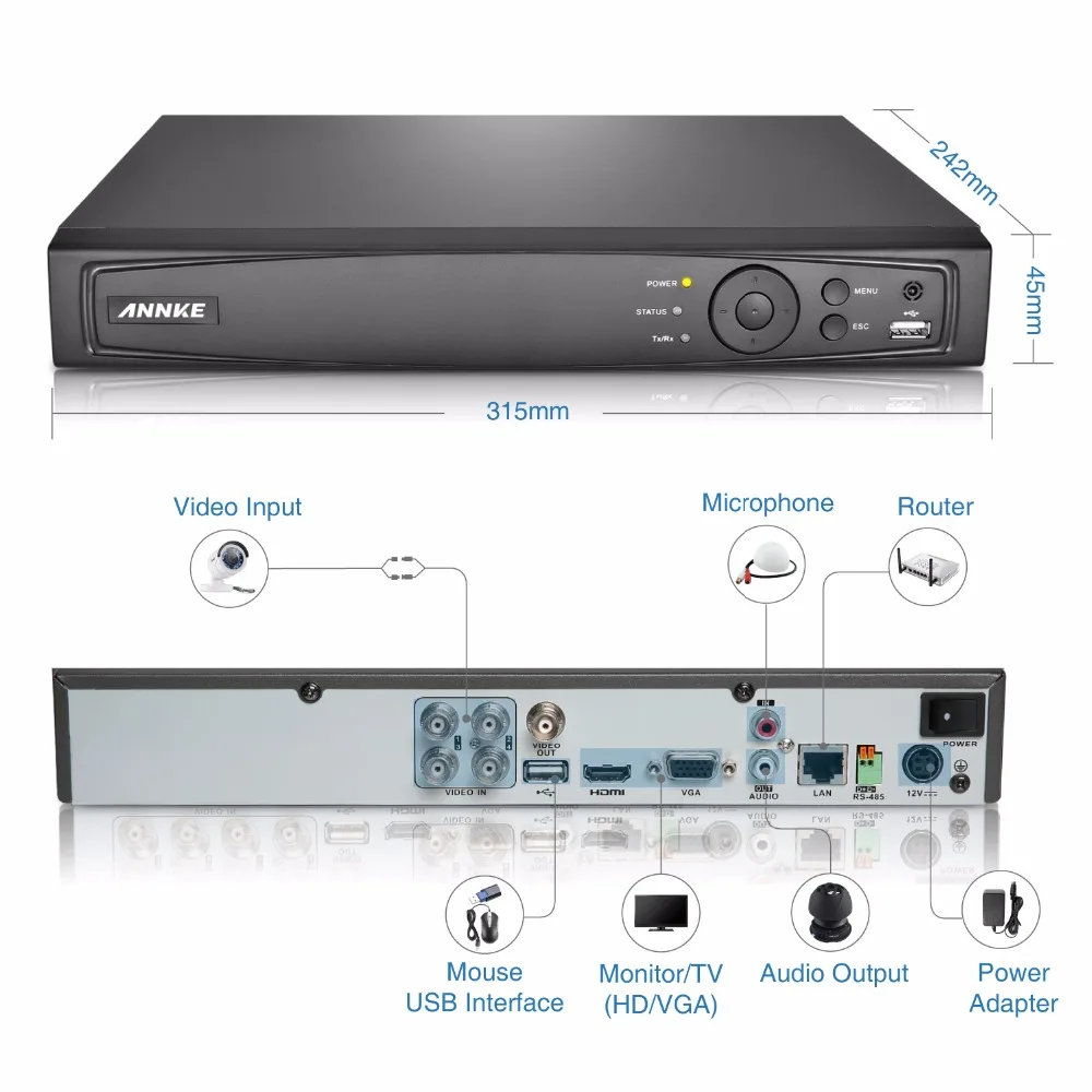 Annke комплект 1080 P hd tvi 4ch dvr 4 шт. камеры outdoor home security system | Безопасность и защита