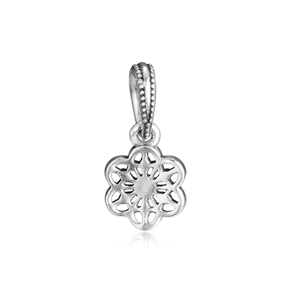 CKK Fit Pandora Браслеты Цветочные ромашки кружева амулеты 925 стерлингового серебра Шарм бусины для бусина для изготовления украшений