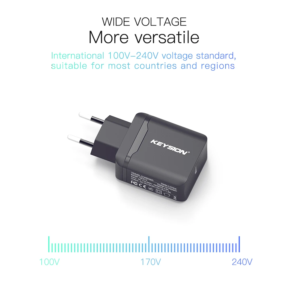 KEYSION 18 Вт USB-C PD быстрое зарядное устройство для iPhone XS Max XR X type-C дорожное настенное быстрое зарядное устройство QC 3,0 PD Быстрая зарядка для 8 8 Plus