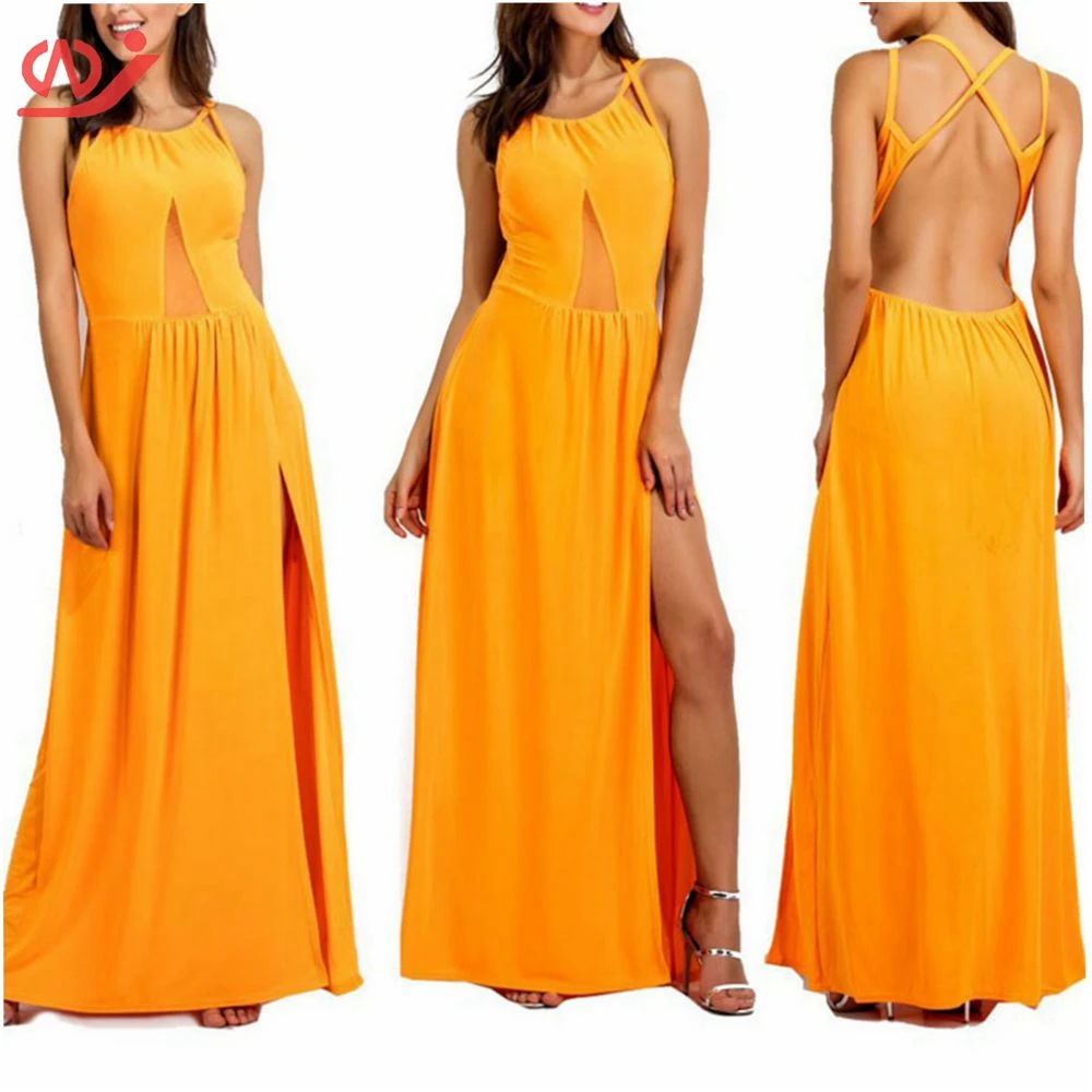 Sexy Backless Mesh Dress Long Solid Patchwork Split Nightclub Plus Size | Женская одежда