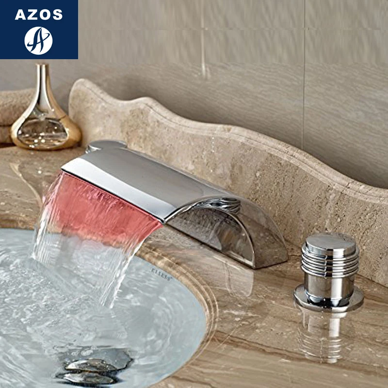 Azos Split FaucetDiscoloration водопад латунный хромированный переключатель холодной и