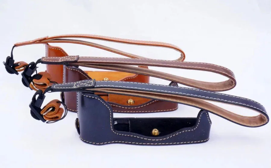 Чехол для камеры из искусственной кожи с винтовым креплением 1/4 фотоаппарата Olympus