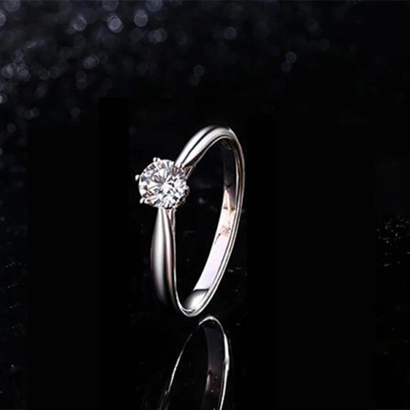 White Gold Clear ZHOUYANG кольца для женщин Forever Classic простой стиль шесть когтей кубического циркония 3 цвета свадебный подарок модное ювелирное изделие KCR033 - Цвет основного камня: White Gold Clear