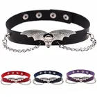 Женское колье-чокер DIEZI, подарочное ожерелье под воротник в стиле Харадзюку серебристого цвета с черепом и крыльями, Ювелирное Украшение в готическом стиле