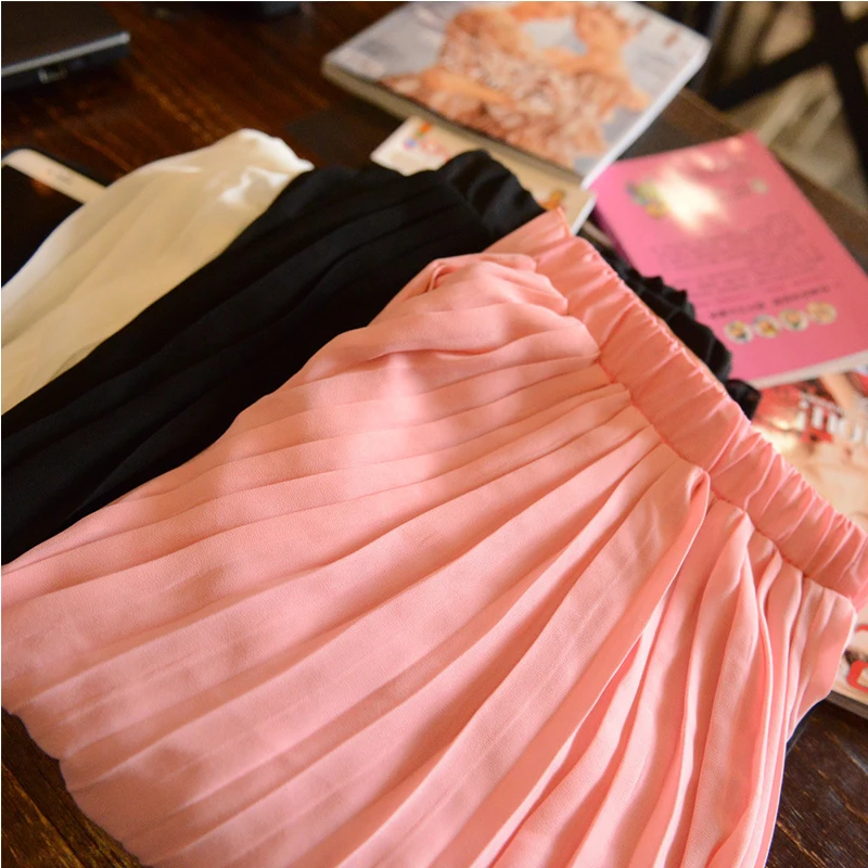 Длинные гофрированные шифоновые новые летние детские юбки для девочек богемная